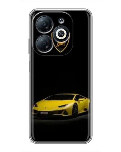 Чехол для Infinix Smart 8 с картинкой «Lamborghini желтый акцент»