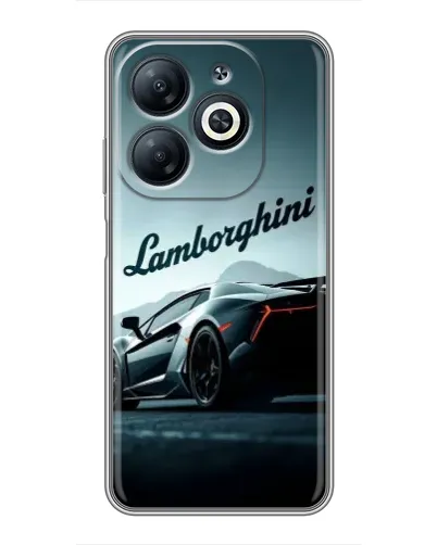 Чехол для Infinix Smart 8 с картинкой «Классическая надпись Lamborghini»