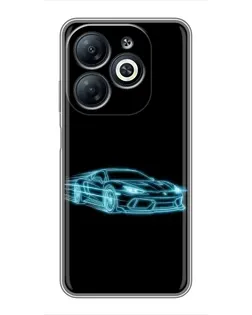 Чохол для Infinix Smart 8 з картинкою «Неоновий контур Lamborghini» Чохол для Infinix Smart 8 з картинкою «Неоновий контур Lamborghini»