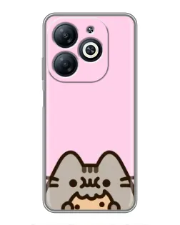 Чехол для Infinix Smart 8 с картинкой «Pusheen и печенье»