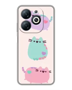 Чохол для Infinix Smart 8 з картинкою «Pusheen тріо»
