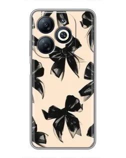 Чехол для Infinix Smart 8 с картинкой «Паттерн черные банты»