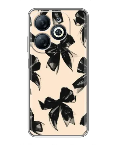 Чехол для Infinix Smart 8 с картинкой «Паттерн черные банты» Чехол для Infinix Smart 8 с картинкой «Паттерн черные банты»