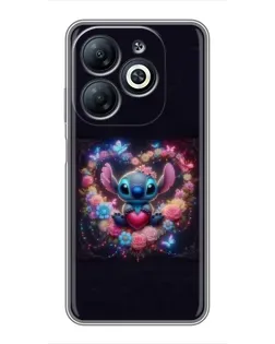 Чехол для Infinix Smart 8 с картинкой «Stitch в цветах» Чехол для Infinix Smart 8 с картинкой «Stitch в цветах»