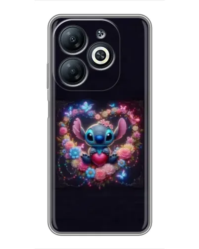 Чехол для Infinix Smart 8 с картинкой «Stitch в цветах» Чехол для Infinix Smart 8 с картинкой «Stitch в цветах»