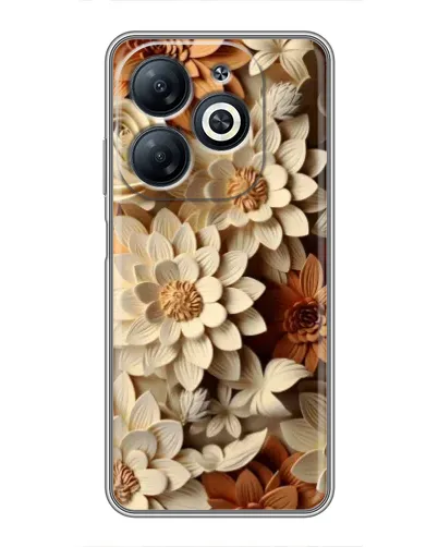 Чехол для Infinix Smart 8 с картинкой «Бежевый флористический декор»