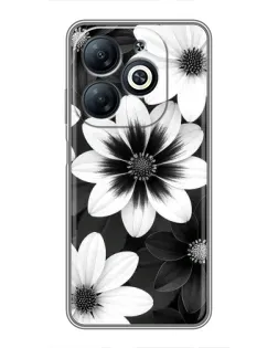 Чохол для Infinix Smart 8 з картинкою «Монохромні айстри» Чохол для Infinix Smart 8 з картинкою «Монохромні айстри»