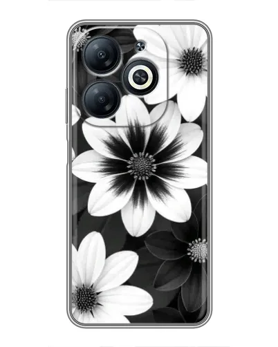 Чехол для Infinix Smart 8 с картинкой «Монохромные астры»