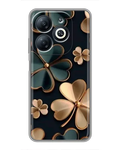 Чехол для Infinix Smart 8 с картинкой «Клевер в золоте»