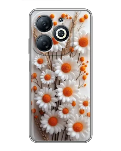 Чехол для Infinix Smart 8 с картинкой «Белые сухоцветы»