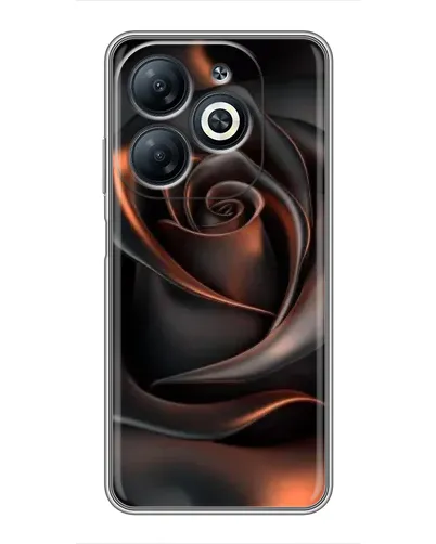Чехол для Infinix Smart 8 с картинкой «Шелковая черная роза»