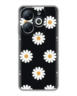 Чохол для Infinix Smart 8 з картинкою «Ромашки на чорному» Чохол для Infinix Smart 8 з картинкою «Ромашки на чорному»