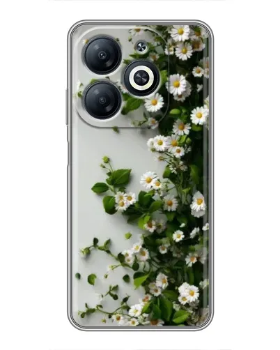 Чехол для Infinix Smart 8 с картинкой «Ветка мелких белых цветов»