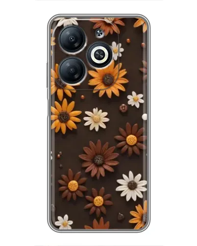 Чехол для Infinix Smart 8 с картинкой «Узор из маленьких подсолнухов»