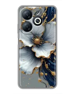 Чохол для Infinix Smart 8 з картинкою «Біла квітка та золотий флюїд» Чохол для Infinix Smart 8 з картинкою «Біла квітка та золотий флюїд»