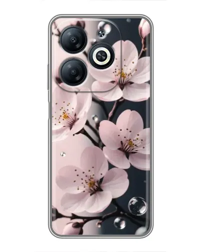 Чехол для Infinix Smart 8 с картинкой «Нежная сакура и капли» Чехол для Infinix Smart 8 с картинкой «Нежная сакура и капли»