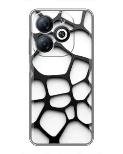 Чехол для Infinix Smart 8 с картинкой «Белая объемная сетка»
