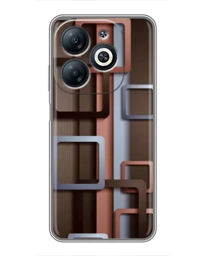 Чехол для Infinix Smart 8 с картинкой «Коричневые объемные квадраты»