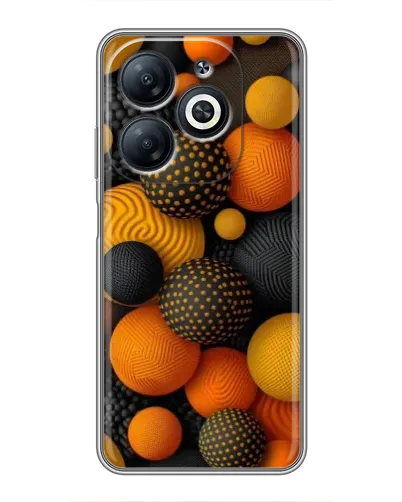 Чехол для Infinix Smart 8 с картинкой «Объемные оранжевые сферы»