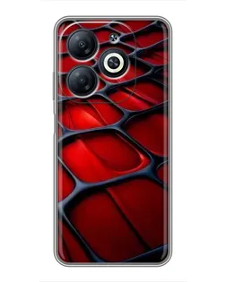 Чехол для Infinix Smart 8 с картинкой «Красная глянцевая сетка»
