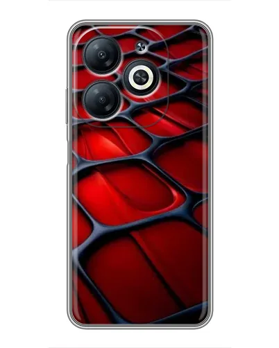 Чехол для Infinix Smart 8 с картинкой «Красная глянцевая сетка»
