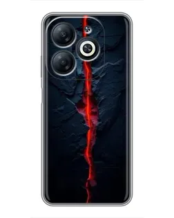 Чехол для Infinix Smart 8 с картинкой «Kрасная лавовая трещина»
