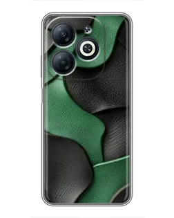 Чехол для Infinix Smart 8 с картинкой «Зеленые кожаные волны»