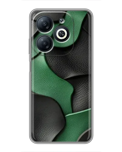 Чехол для Infinix Smart 8 с картинкой «Зеленые кожаные волны»
