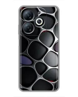 Чехол для Infinix Smart 8 с картинкой «Объемная темная решетка»
