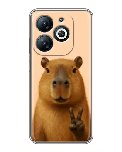 Чехол для Infinix Smart 8 с картинкой «Капибара виктория»