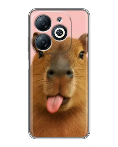 Чехол для Infinix Smart 8 с картинкой «Капибара с языком»