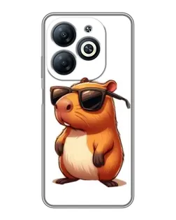Чехол для Infinix Smart 8 с картинкой «Капибара в очках»