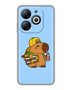 Чехол для Infinix Smart 8 с картинкой «Капибара на скейте»