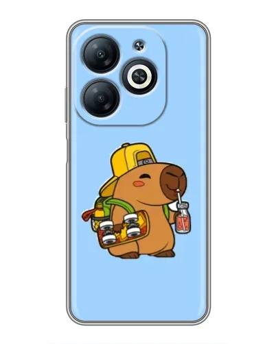 Чехол для Infinix Smart 8 с картинкой «Капибара на скейте»