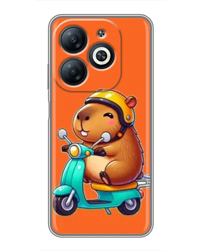 Чехол для Infinix Smart 8 с картинкой «Капибара на скутере»
