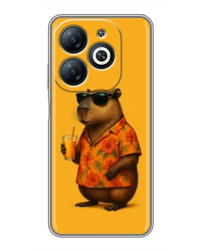 Чехол для Infinix Smart 8 с картинкой «Капибара на отдыхе»