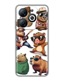 Чехол для Infinix Smart 8 с картинкой «Крутые капибары музыканты»