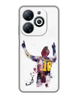 Чохол для Infinix Smart 8 з картинкою «Акварельний Мессі Барселона»