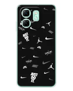 Чохол для Infinix Smart 9 з картинкою «Nike Black Pattern»