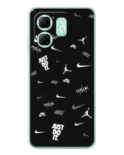 Чохол для Infinix Smart 9 з картинкою «Nike Black Pattern» Чохол для Infinix Smart 9 з картинкою «Nike Black Pattern»