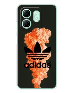 Чохол для Infinix Smart 9 з картинкою «Помаранчевий дим Adidas»