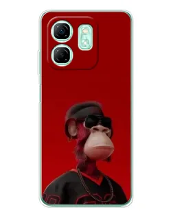 Чохол для Infinix Smart 9 з картинкою «Bored Ape в червоному»