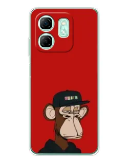 Чохол для Infinix Smart 9 з картинкою «Bored Ape — червоний фон»