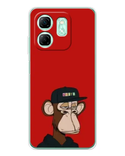 Чохол для Infinix Smart 9 з картинкою «Bored Ape — червоний фон»