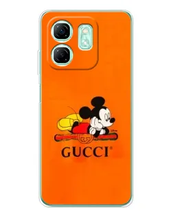 Чехол для Infinix Smart 9 с картинкой «Микки Маус Gucci — оранж»