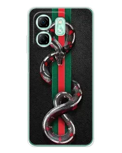 Чехол для Infinix Smart 9 с картинкой «Gucci — змея на полосе»