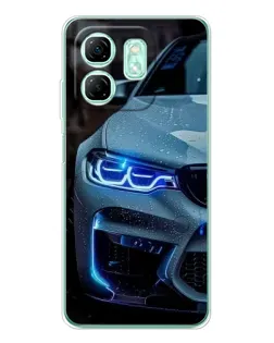Чохол для Infinix Smart 9 з картинкою «Погляд BMW з синіми фарами»