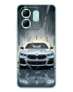 Чохол для Infinix Smart 9 з картинкою «BMW у світлі фар»