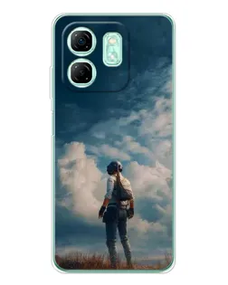 Чохол для Infinix Smart 9 з картинкою «Герой PUBG на скелі»