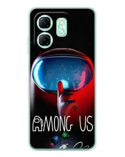 Чохол для Infinix Smart 9 з картинкою «Червоний імпостер — макро»